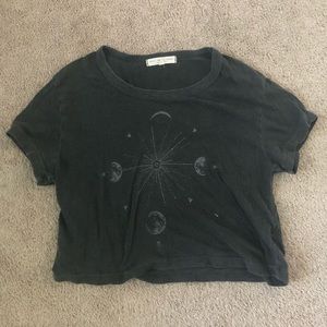 Gray moon crop top